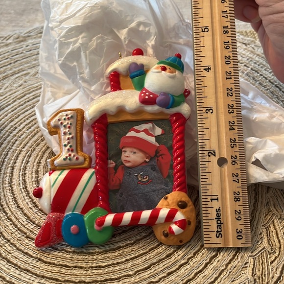 Hallmark Ornament Babys My First Christmas 2011 Santa Train Photo Holder Box EUC - Picture 5 of 5